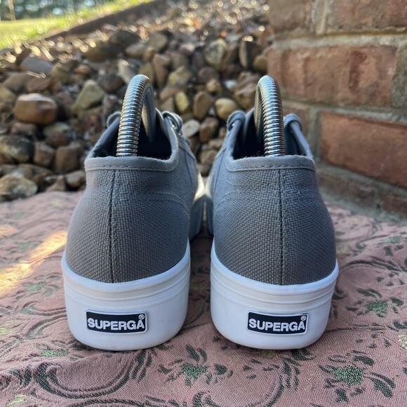 Superga 1.5 in Platform Canvas Sneaker Size 8.5 Gray Women's Shoes - Picture 6 of 11
